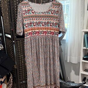 Floral Patterned Women's Dress